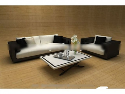 Black and white sofa 3d model