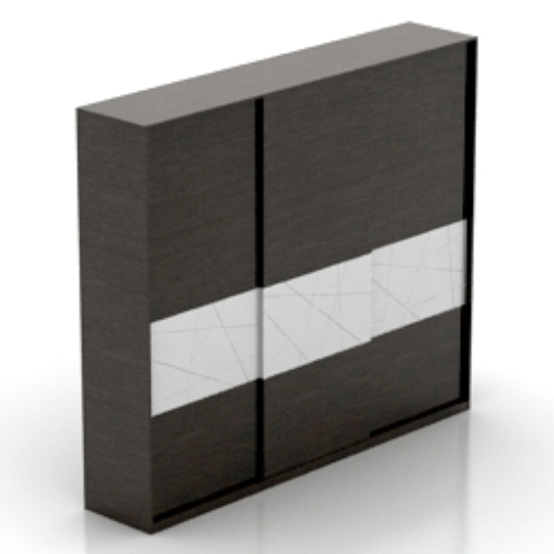 fashion black bedroom closet 3D model atmosphere