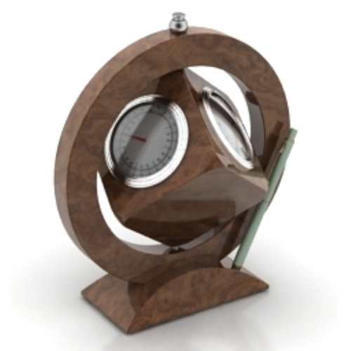 creative clock model wooden globe shape