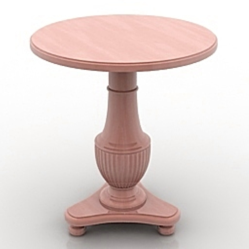 ancient wooden round table model