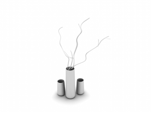 A large two small vase 3D model