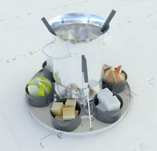 Exquisite food fruit plate 3D model