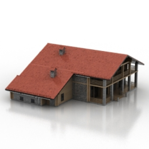 red brick villa model