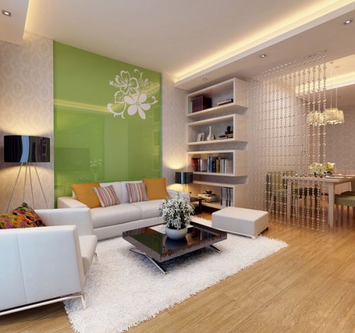 Small fresh warm living room 3D model