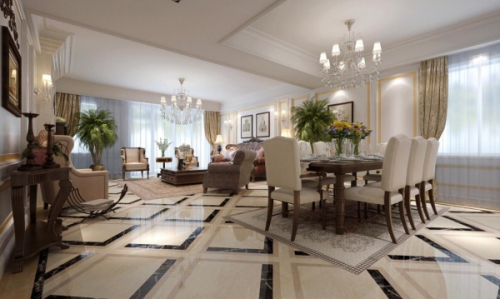 Modern style restaurant living room 3d model