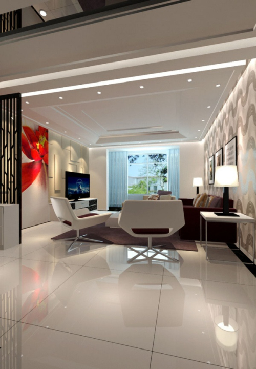 Modern style living room 3d model