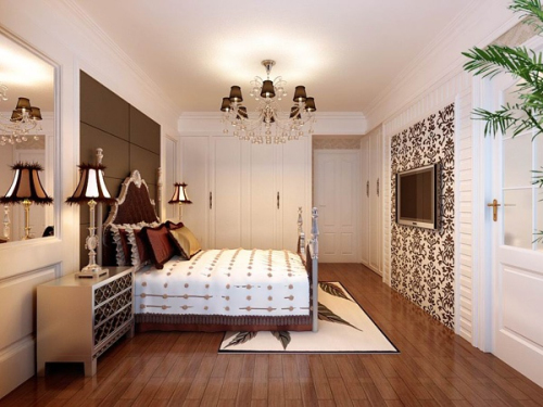 European and American modern bedroom 3D model renderings