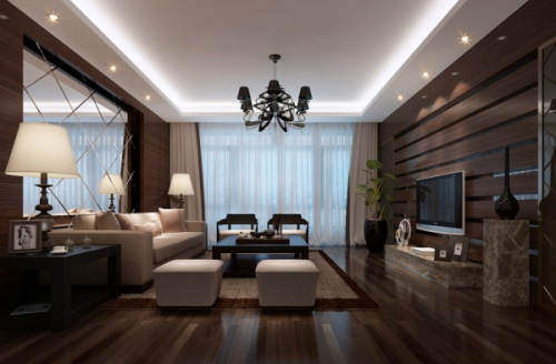 Continental elegant living room 3d model