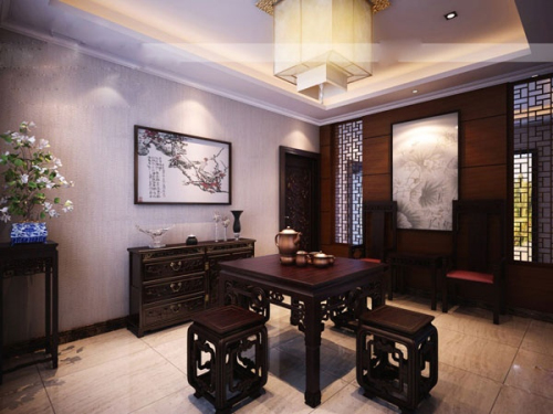 Chinese home small restaurant 3D model