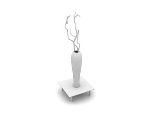 White table and art deco bottle 3D model