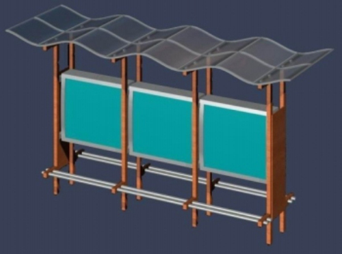 Bus stop billboard 3D model