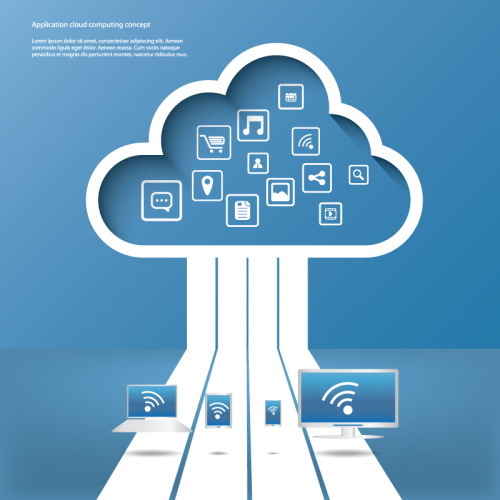 Cloud service application background vector material