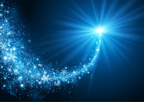 Bright blue light effect snowflake background vector material