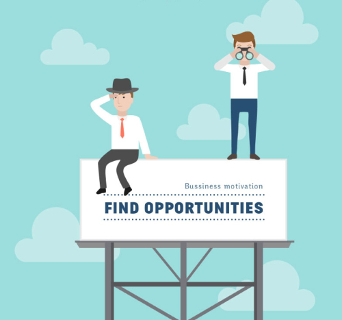 Seek opportunities for business and creative character illustrator vector material