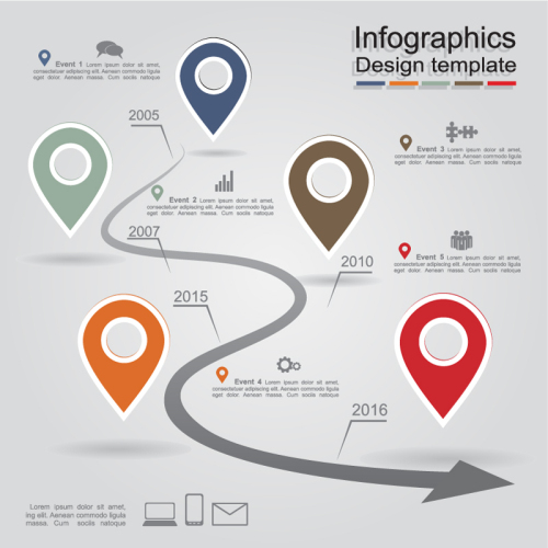 Creative landmark business information map vector