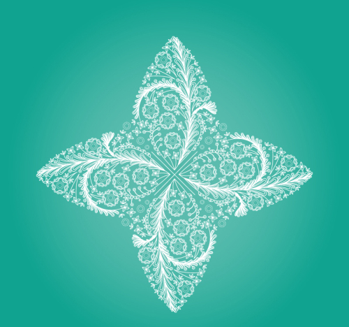 Green dart shaped pattern vector material