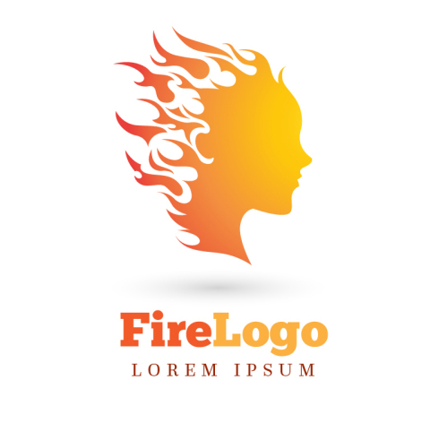 Vector diagram of the female head of flame