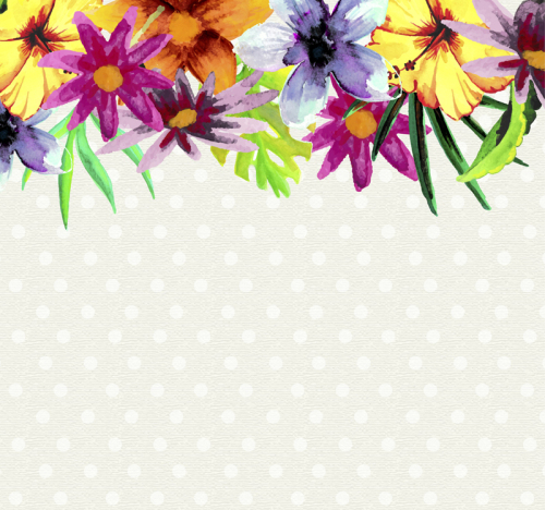 Beautiful watercolor floral background vector material
