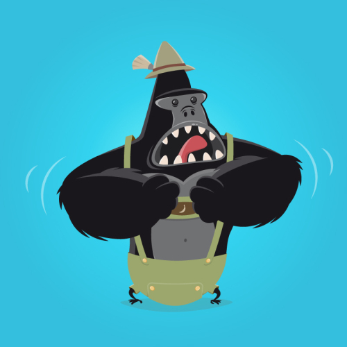 Cartoon crying gorilla vector material
