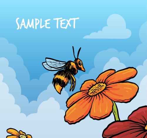 The honey bee cartoon vector material